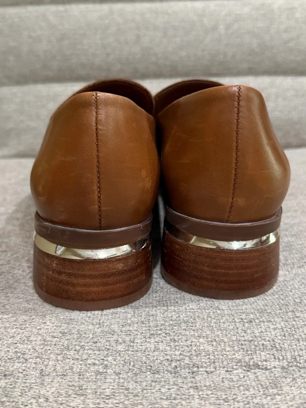 Franco Sarto Bocca Tobacco Brown Women's Tan Genuine Leather Slip-On Loafers